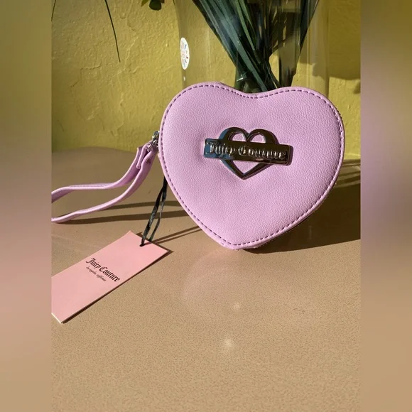 Juicy Couture Purple Heart Shape Coin Purse/wallet - Picture 2 of 5
